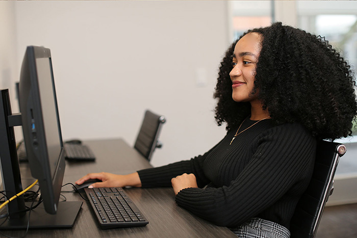 Iyanna Yapo, a student majoring in computer science, serves as a team leader for UGA CyberArch. (photo by Shannah Montgomery)