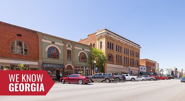 A picture of downtown Americus, Georgia